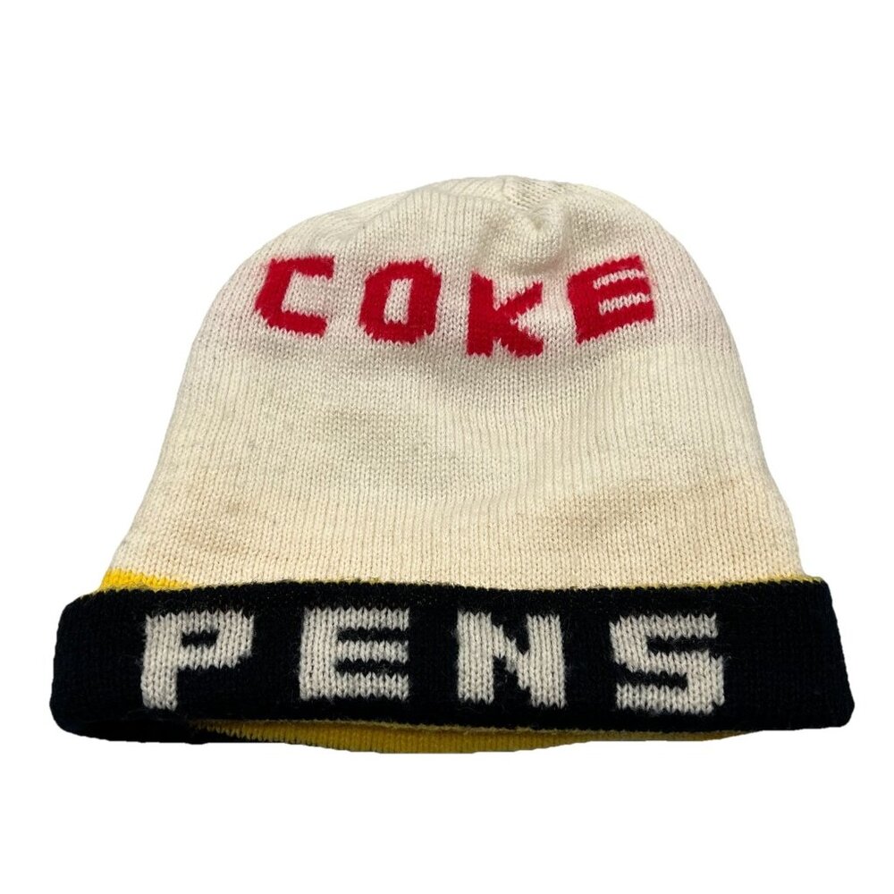 Pittsburgh Penguins Vintage Beanie Hat Ski Cap 80's Retro Coke Coca-Cola Promo
